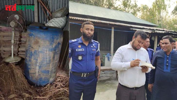 বিএনপি নেতার গোয়ালঘর থেকে ড্রামভর্তি পেট্রোল উদ্ধার
